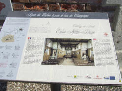 Châtillon sur Broué : église Notre Dame,panneau descriptif