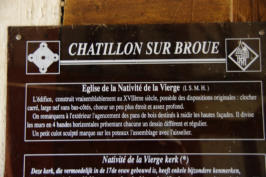 Châtillon sur Broué : église Notre Dame, panneau descriptif