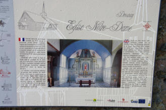 Drosnay : l'église, panneau indicatif